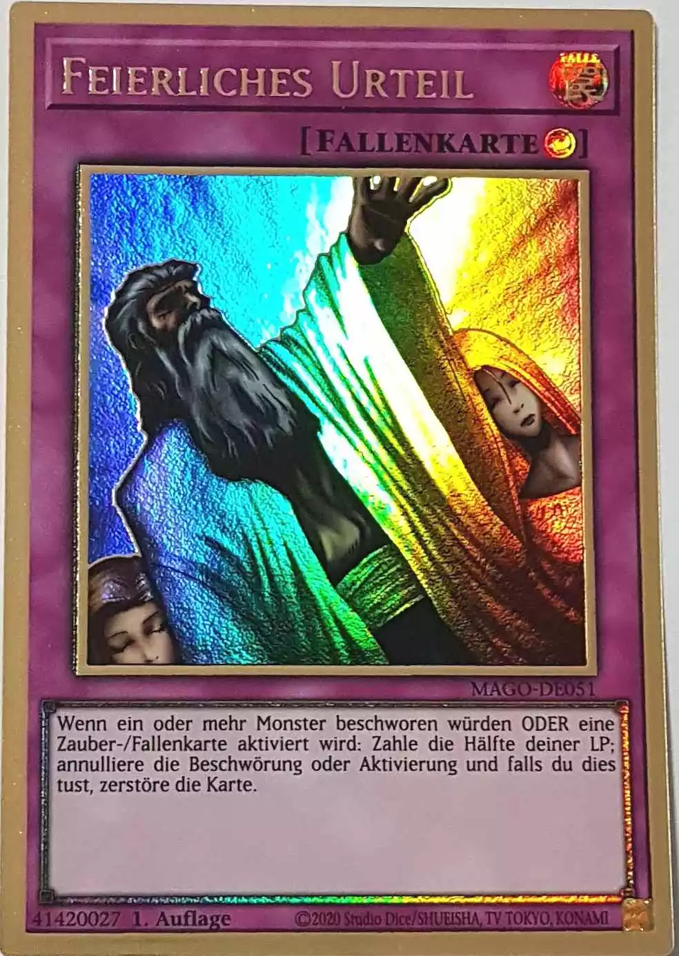 Feierliches Urteil MAGO-DE051 ist in Premium Gold Rare Yu-Gi-Oh Karte aus Maximum Gold 1. Auflage