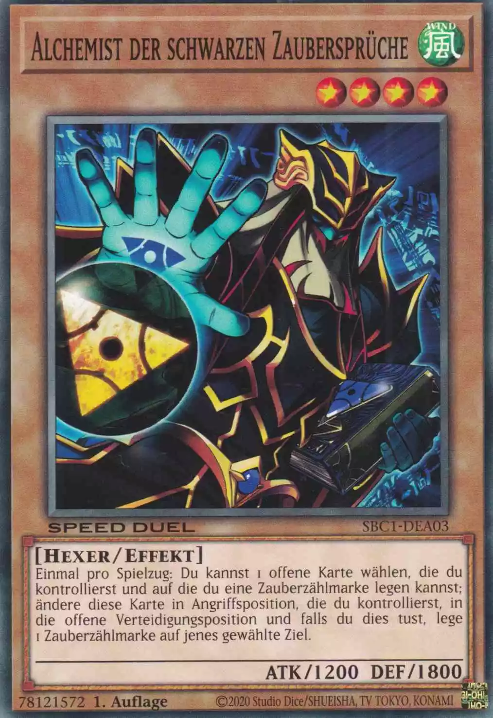 Alchemist der schwarzen Zaubersprüche SBC1-DEA03 ist in Common Yu-Gi-Oh Karte aus Streets of Battle City 1.Auflage