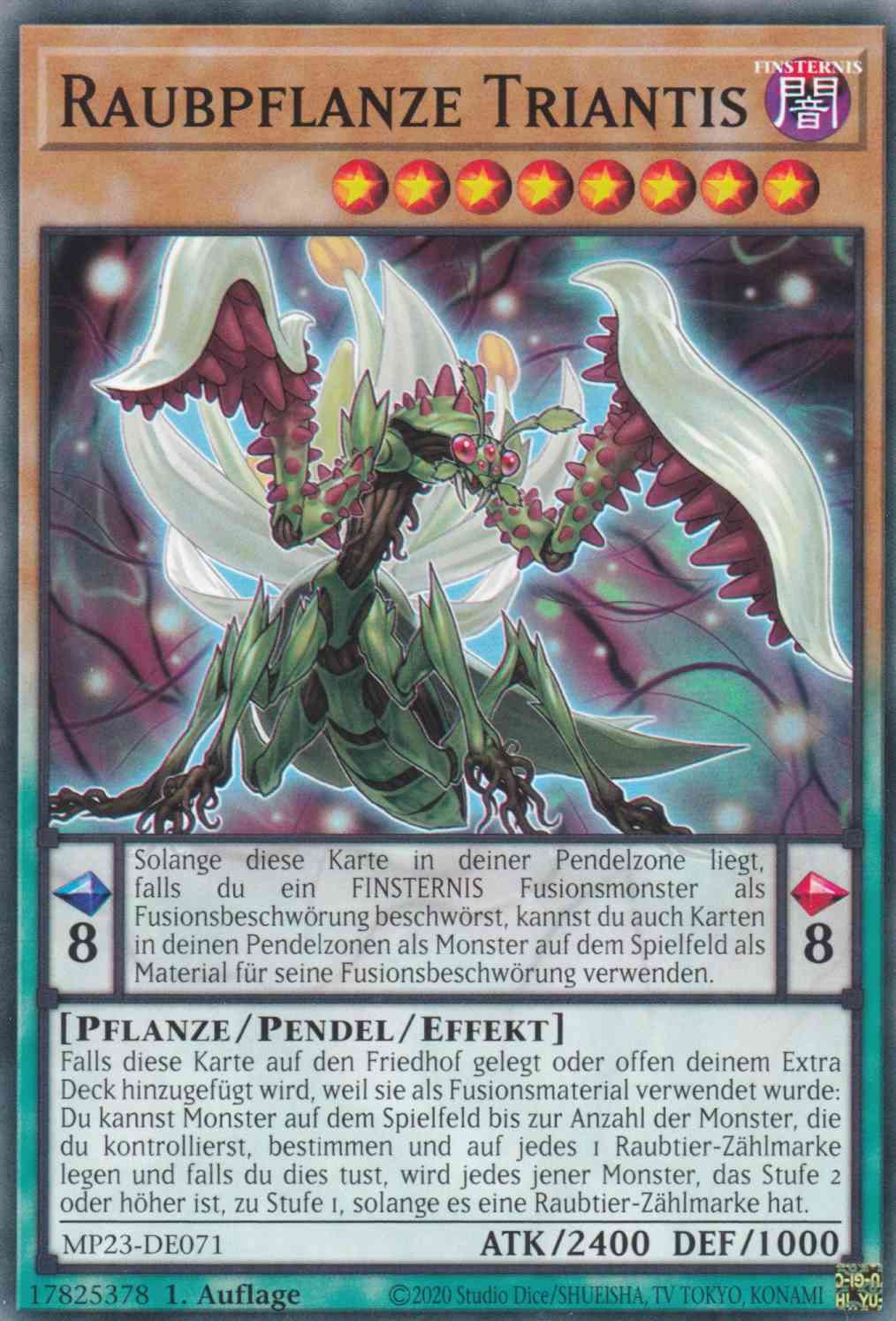 Raubpflanze Triantis MP23-DE071 ist in Common Yu-Gi-Oh Karte aus 25th Anniversary Tin Dueling Heroes 1.Auflage