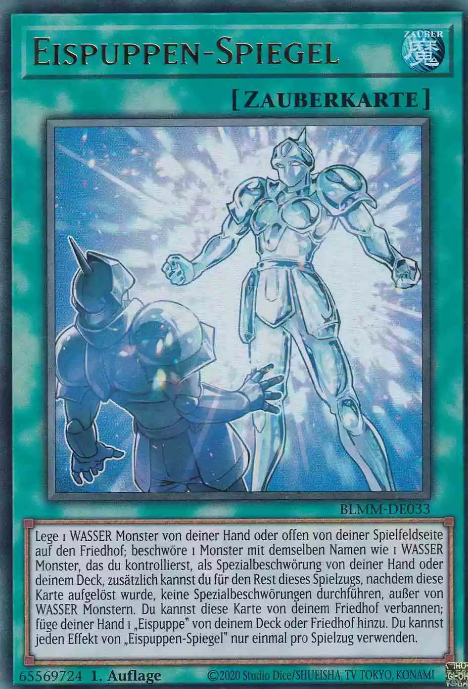 Eispuppen-Spiegel Ultra Rare BLMM-DE033 Yugioh Karte Eispuppen-Spiegel BLMM-DE033 ist in Ultra Rare Yu-Gi-Oh Karte aus Battles of Legend Monster Mayhem 1.Auflage