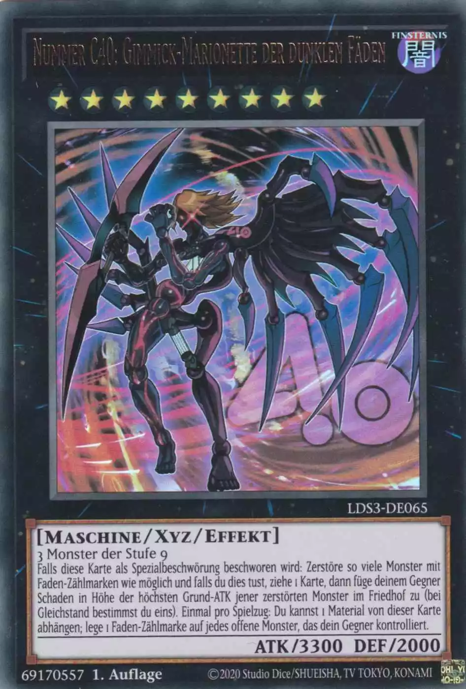 Nummer C40: Gimmick-Marionette der dunklen Fäden LDS3-DE065 ist in Ultra Rare Yu-Gi-Oh Karte aus Legendary Duelists Season 3 1.Auflage