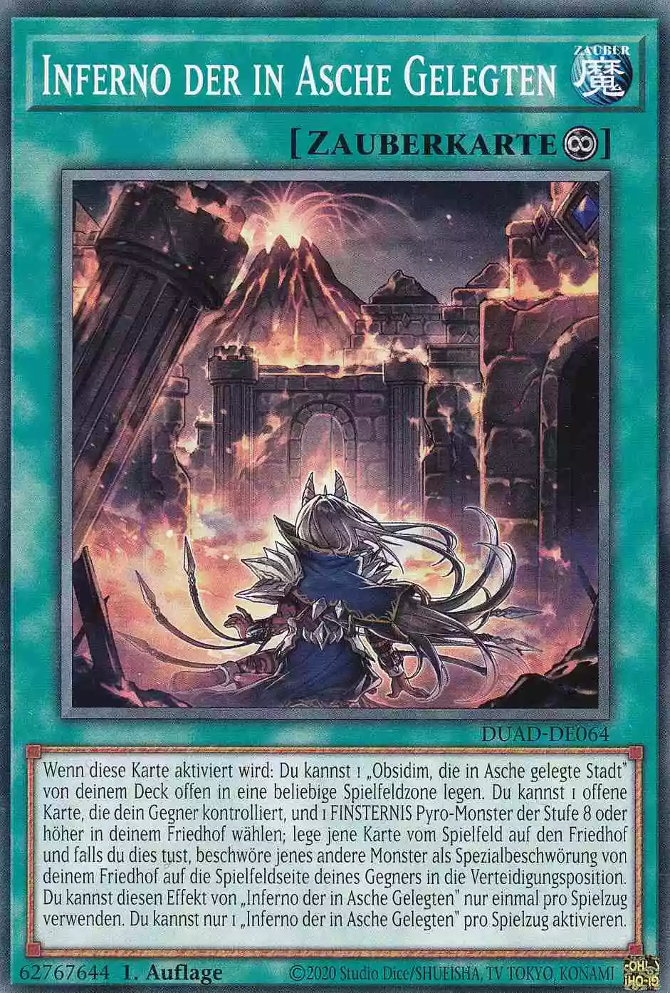 Inferno der in Asche Gelegten DUAD-DE064 ist in Common Yu-Gi-Oh Karte aus Duelist’s Advance 1.Auflage