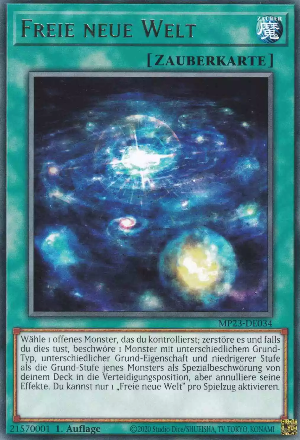 Freie neue Welt MP23-DE034 ist in Rare Yu-Gi-Oh Karte aus 25th Anniversary Tin Dueling Heroes 1.Auflage