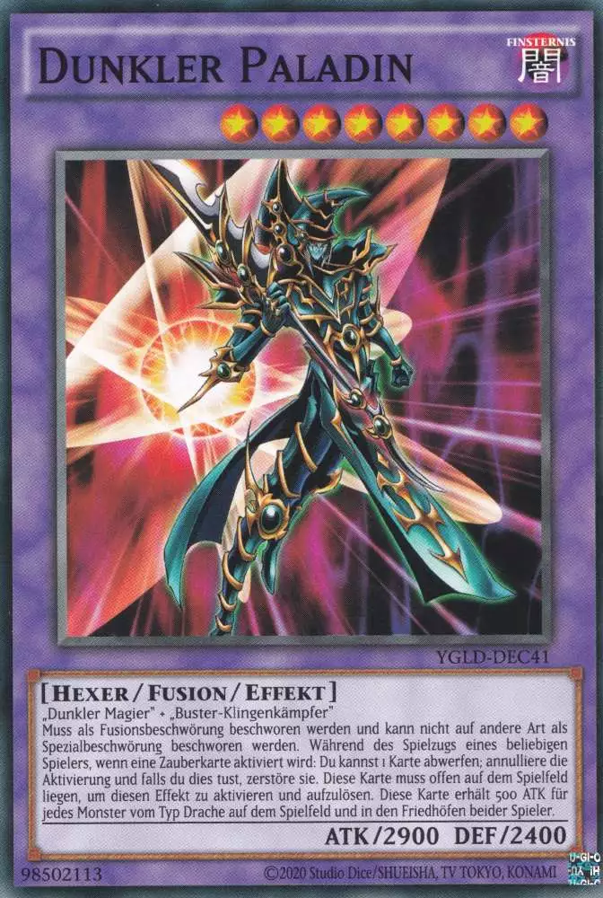 Dunkler Paladin YGLD-DEC41 ist in Common Yu-Gi-Oh Karte aus Yugis Legendary Decks - King of Games unlimitiert