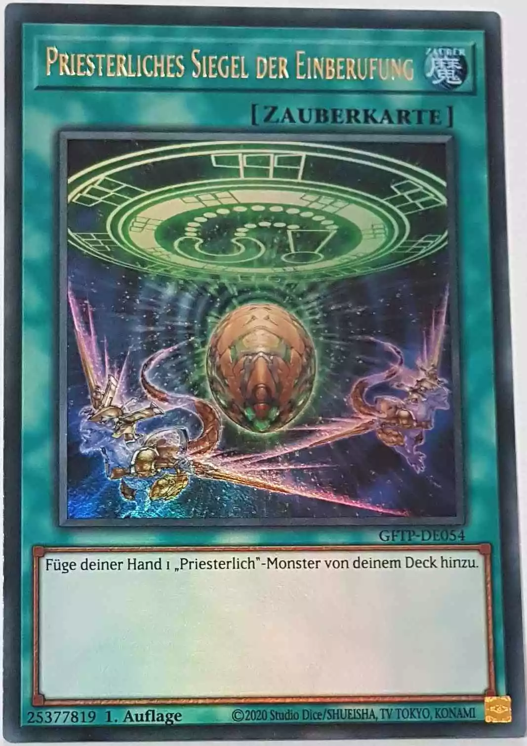 Priesterliches Siegel der Einberufung GFTP-DE054 ist in Ultra Rare Yu-Gi-Oh Karte aus Ghost From The Past 1.Auflage