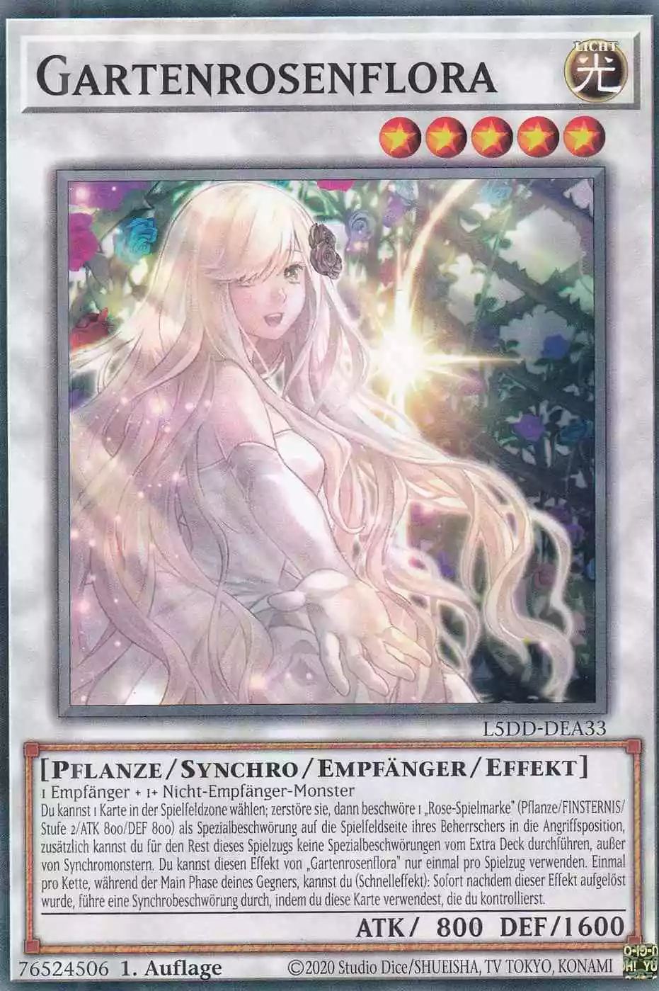 Gartenrosenflora L5DD-DEA33 ist in Common Yu-Gi-Oh Karte aus Legendary 5D’s Decks 1.Auflage