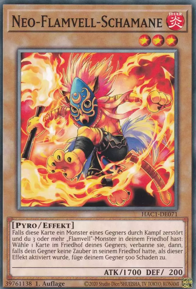 Neo-Flamvell-Schamane HAC1-DE071 ist in Common Yu-Gi-Oh Karte aus Hidden Arsenal Chapter 1 1.Auflage