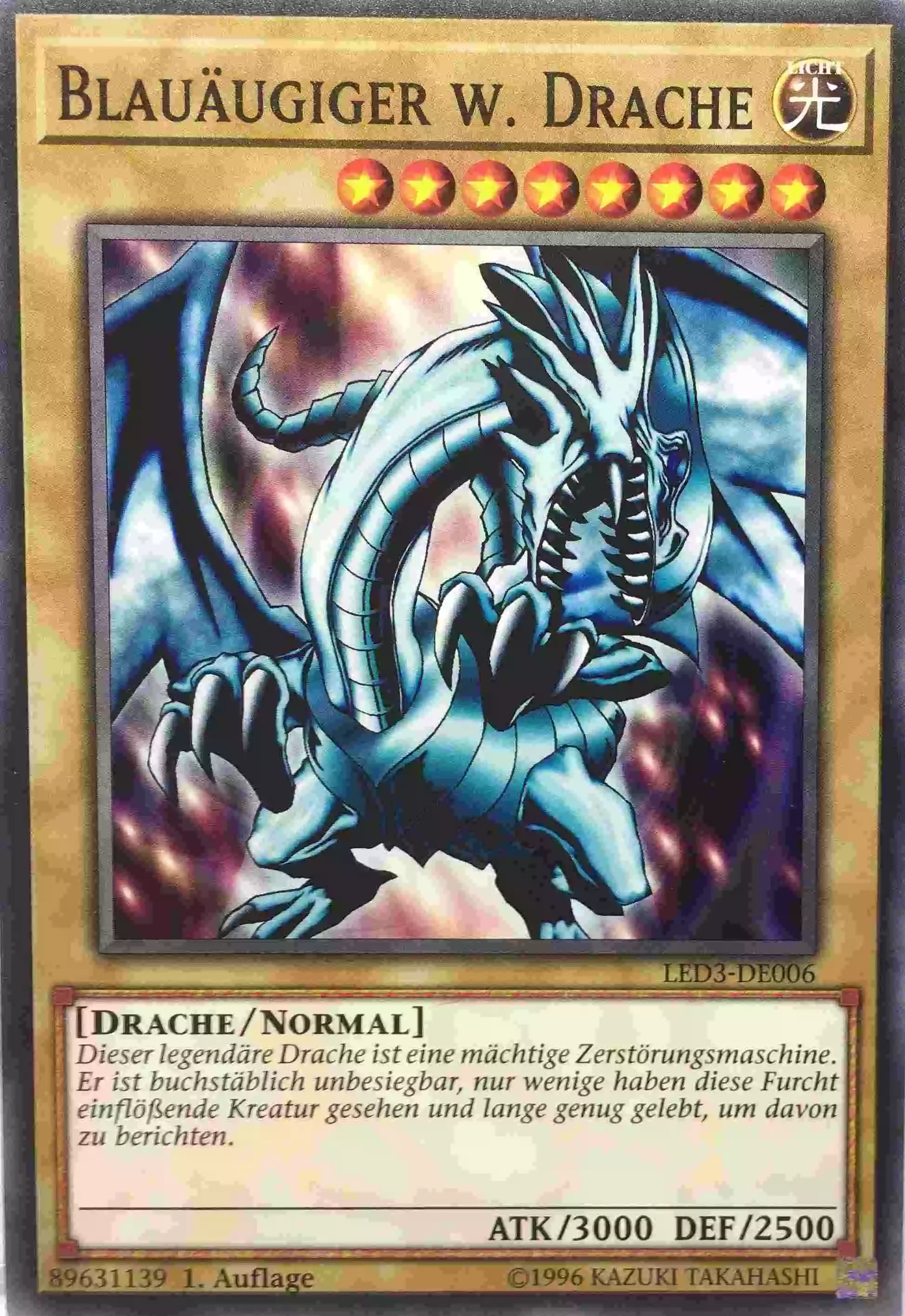 Blauäugiger w. Drache LED3-DE006 ist in Common Yu-Gi-Oh Karte aus Legendary Duelists White Dragon Abyss 1. Auflage