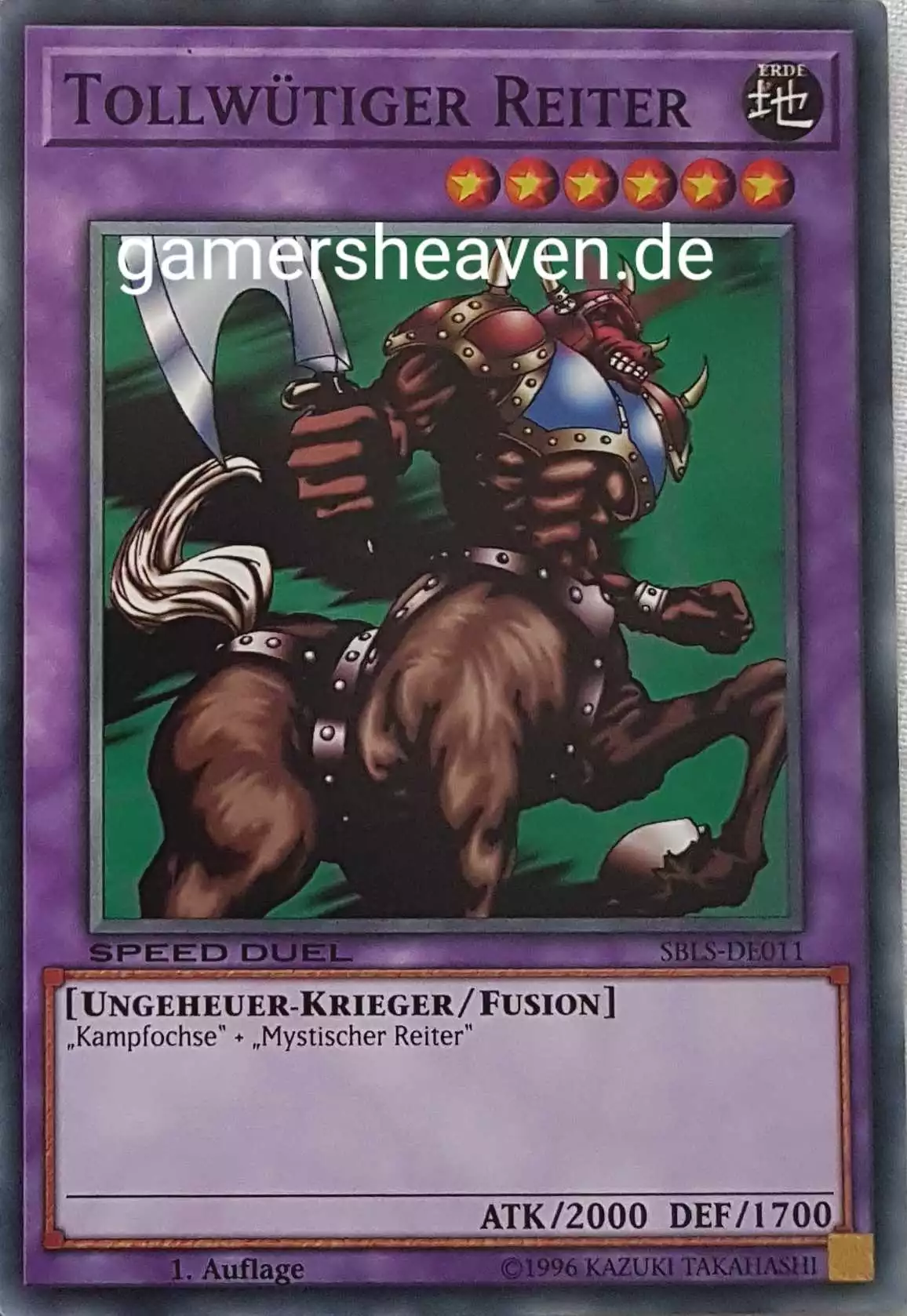 Tollwütiger Reiter SBLS-DE011 ist in Common Yu-Gi-Oh Karte aus Speed Duel Arena of Lost Souls 1. Auflage