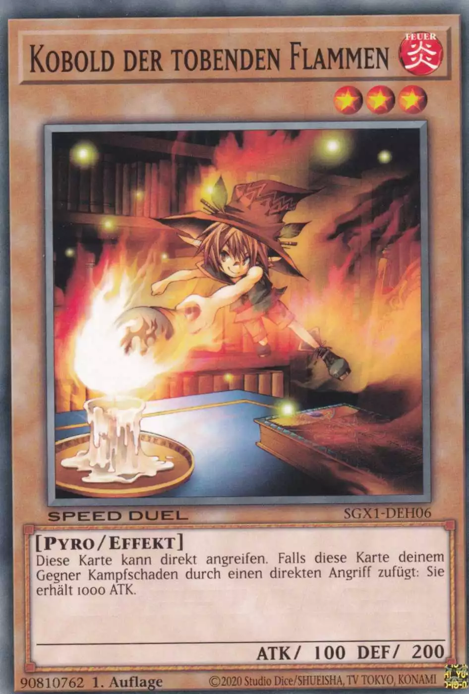 Kobold der tobenden Flammen SGX1-DEH06 ist in Common Yu-Gi-Oh Karte aus Speed Duel GX Duel Academy Box 1.Auflage