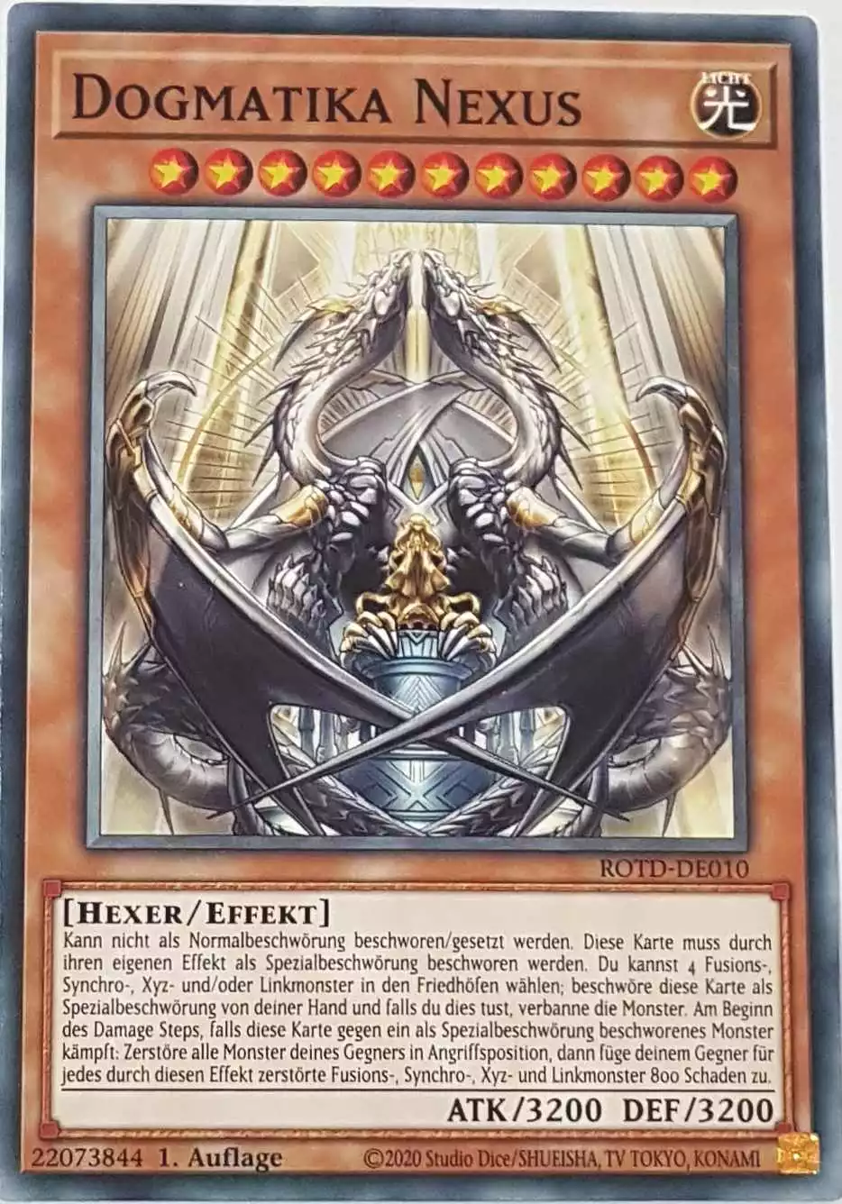 Dogmatika Nexus ROTD-DE010 ist in Common Yu-Gi-Oh Karte aus Rise of the Duelist 1.Auflage