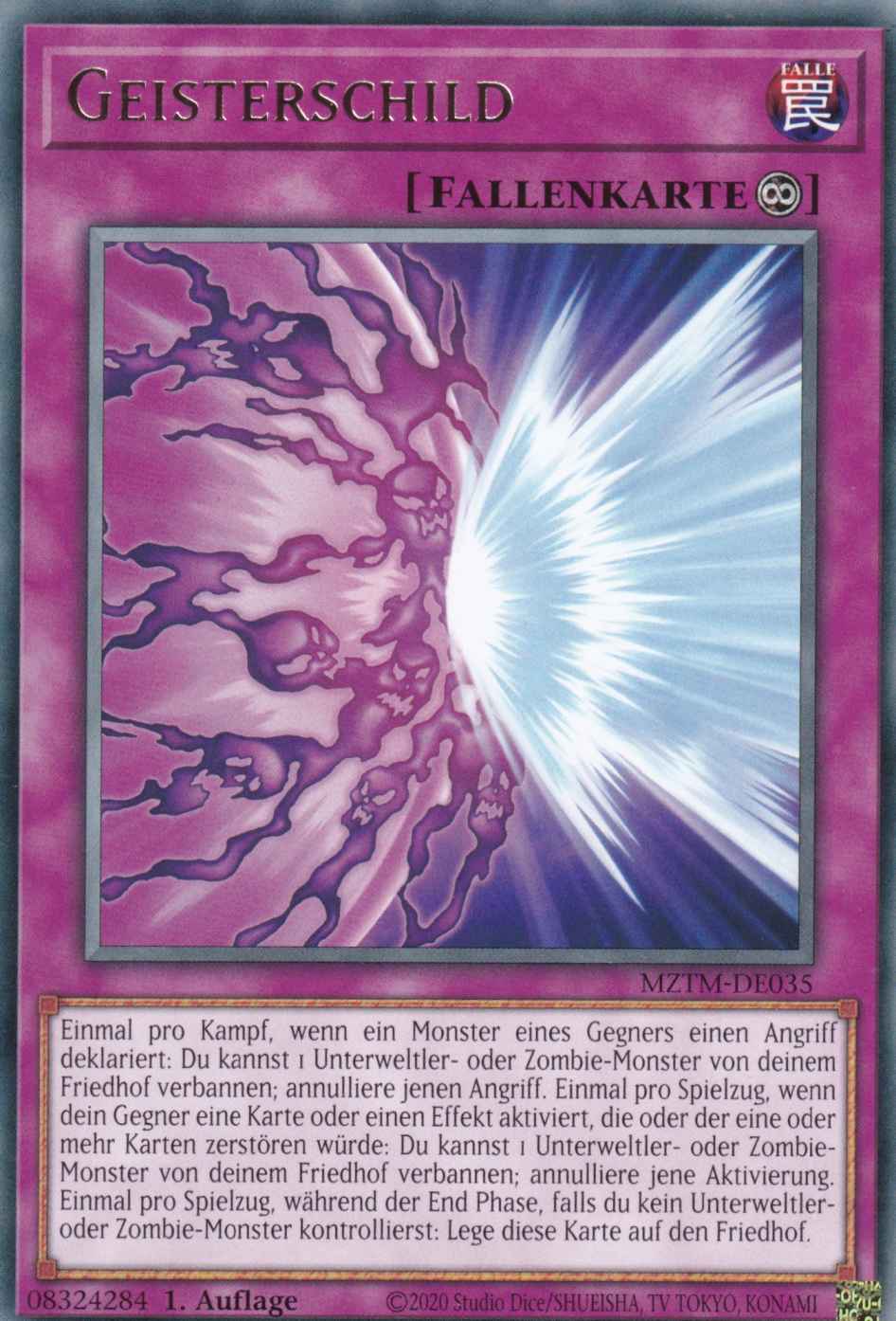 Geisterschild MZTM-DE035 ist in Rare Yu-Gi-Oh Karte aus Maze of the Master 1.Auflage