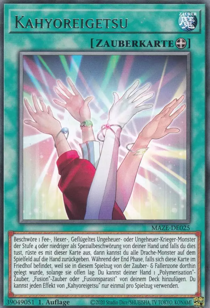 Kahyoreigetsu MAZE-DE025 ist in Rare Yu-Gi-Oh Karte aus Maze of Memories 1.Auflage