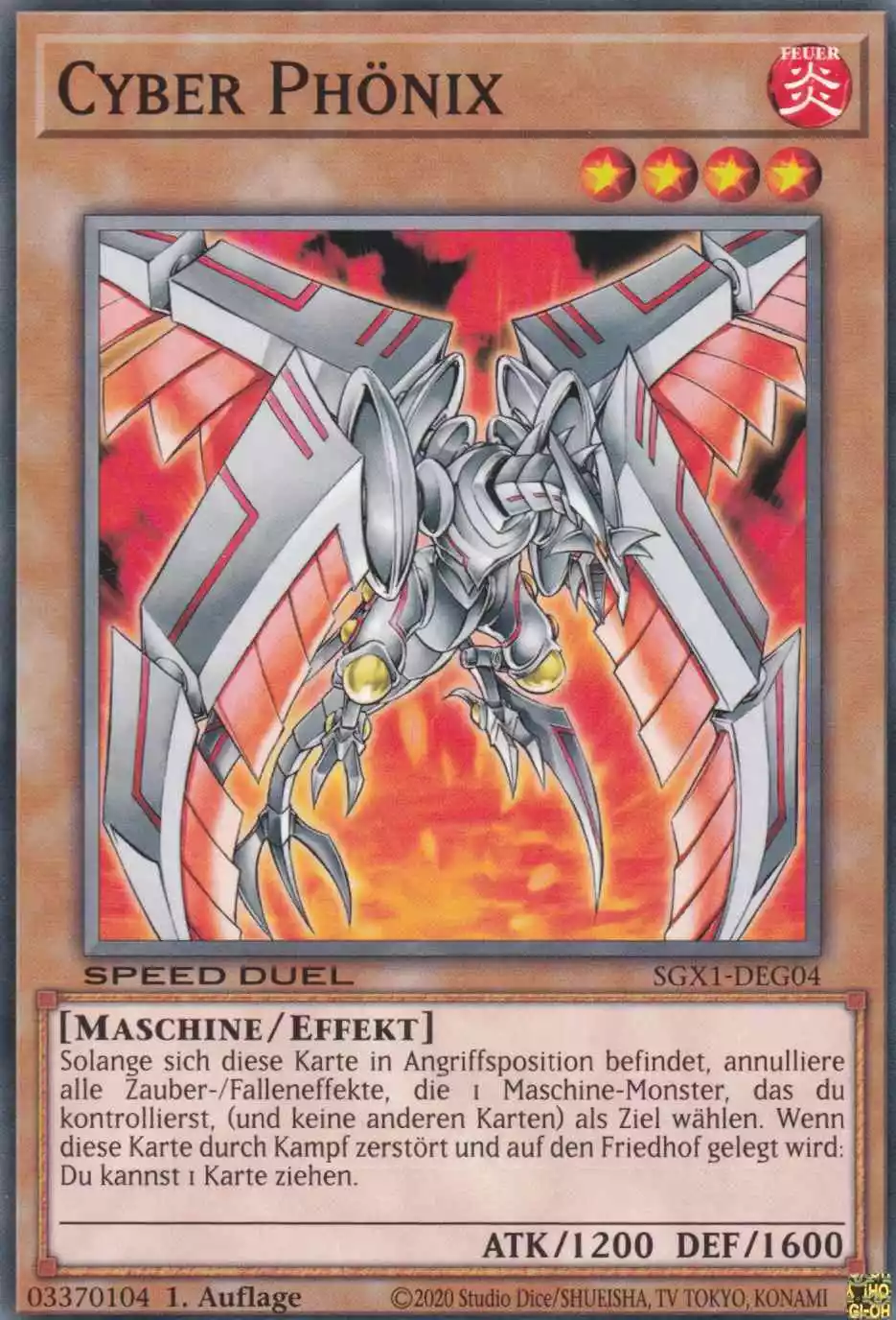Cyber Phönix SGX1-DEG04 ist in Common Yu-Gi-Oh Karte aus Speed Duel GX Duel Academy Box 1.Auflage