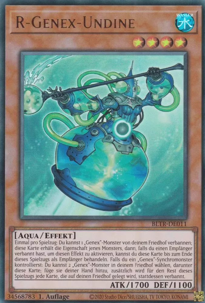 R-Genex-Undine BLTR-DE011 ist in Ultra Rare Yu-Gi-Oh Karte aus Battles of Legend Terminal Revenge 1.Auflage