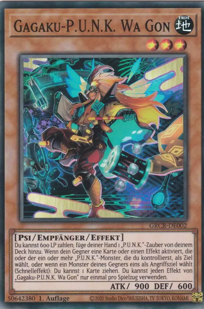 Gagaku-P.U.N.K. Wa Gon GRCR-DE002 ist in Super Rare Yu-Gi-Oh Karte aus The Grand Creators 1.Auflage