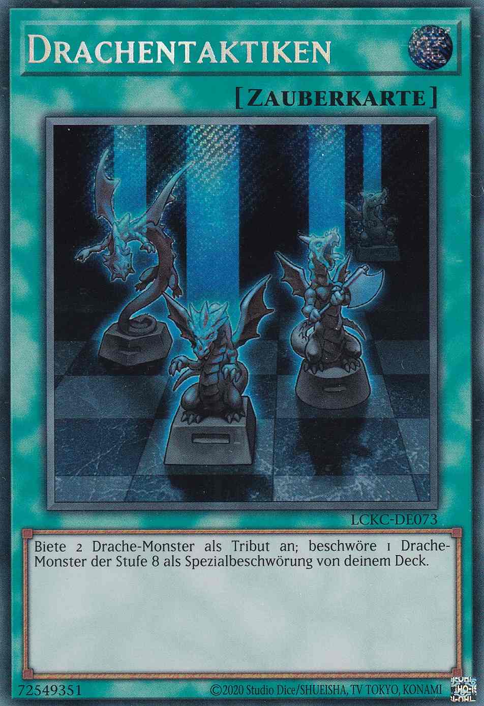 Drachentaktiken Secret Rare LCKC-DE073 Yugioh Karte Drachentaktiken LCKC-DE073 ist in Secret Rare Yu-Gi-Oh Karte aus Legendary Collection Kaiba unlimitiert