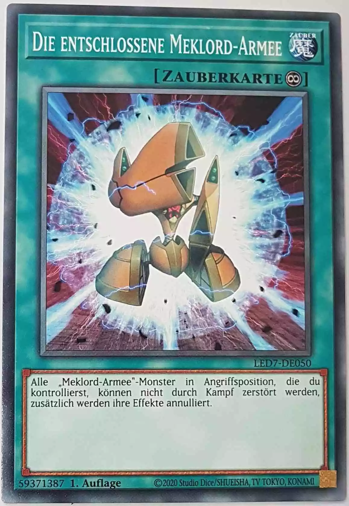 Die entschlossene Meklord-Armee LED7-DE050 ist in Common Yu-Gi-Oh Karte aus Legendary Duelists Rage of Ra 1.Auflage