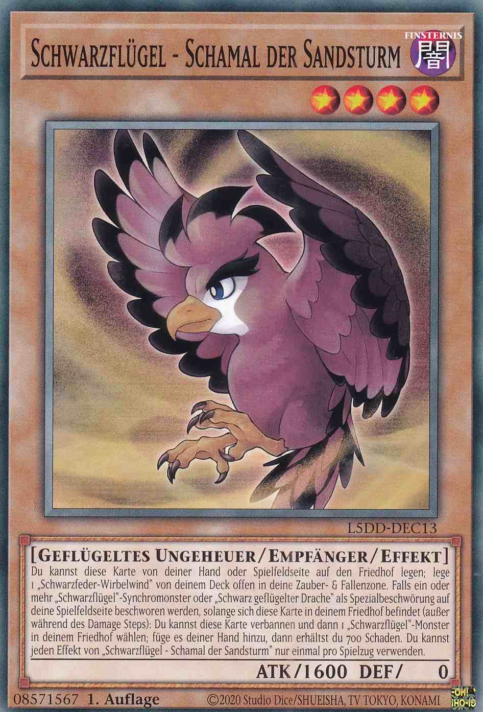 Schwarzflügel - Schamal der Sandsturm L5DD-DEC13 ist in Common Yu-Gi-Oh Karte aus Legendary 5D’s Decks 1.Auflage