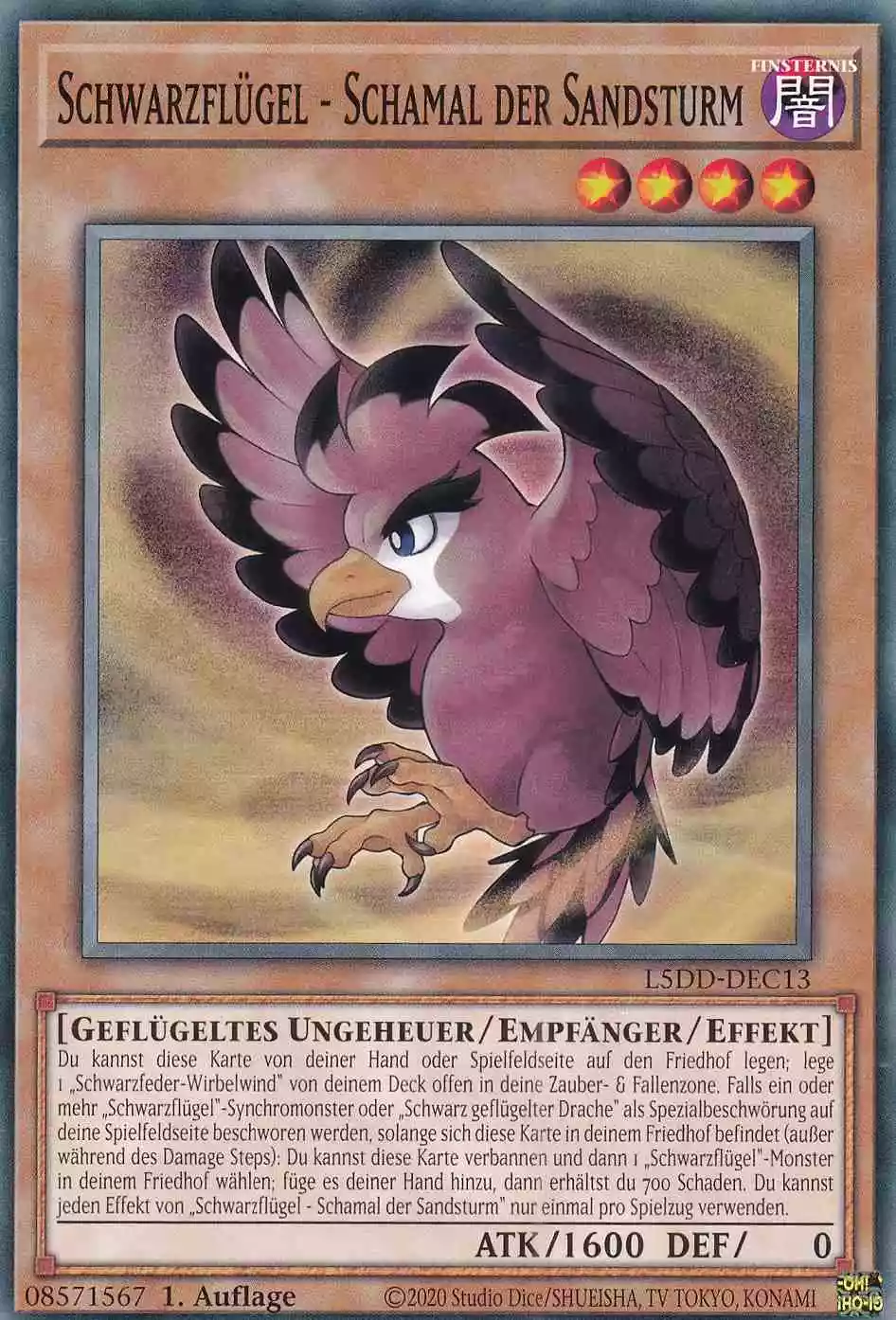Schwarzflügel - Schamal der Sandsturm L5DD-DEC13 ist in Common Yu-Gi-Oh Karte aus Legendary 5D’s Decks 1.Auflage