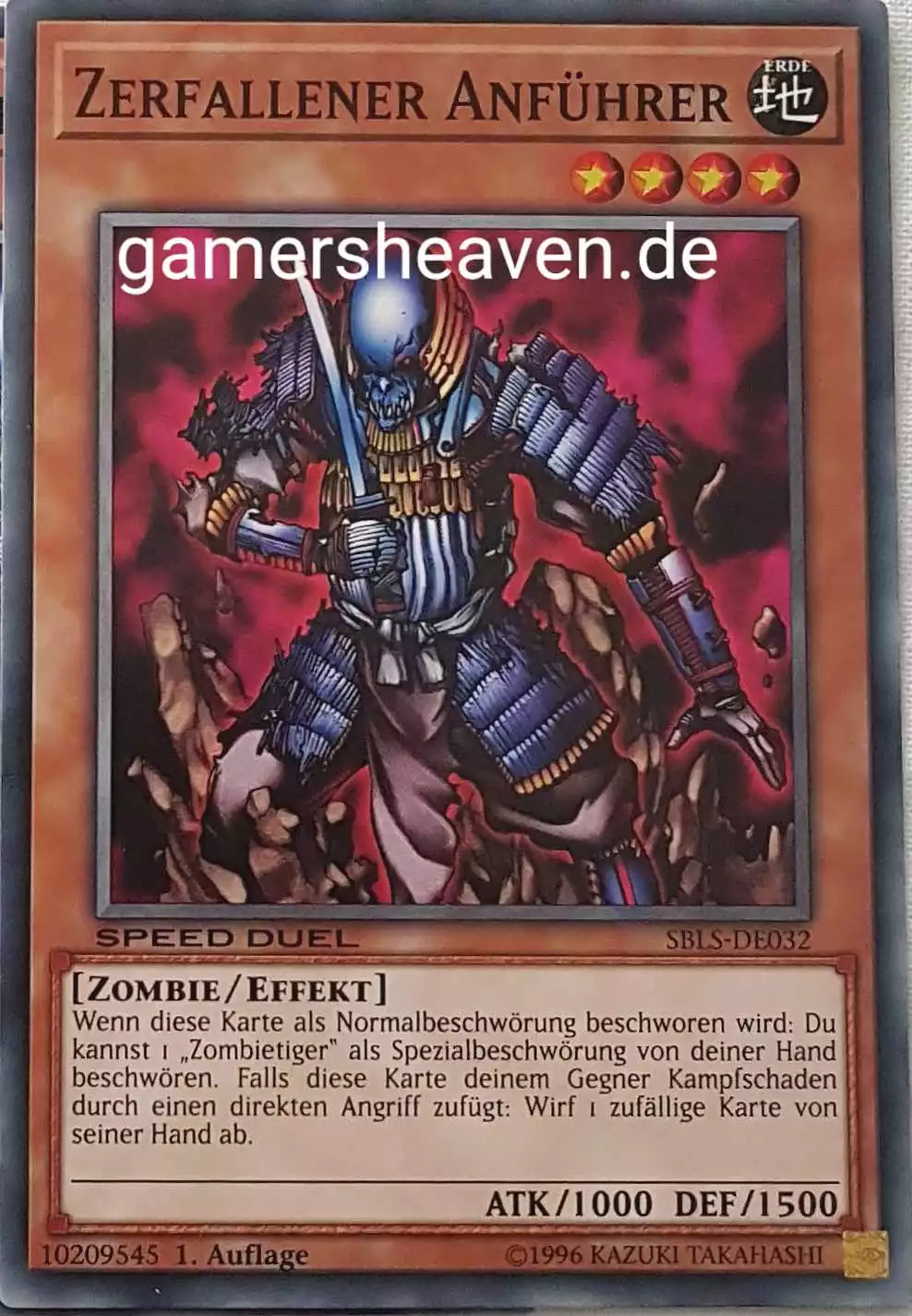 Zerfallener Anführer SBLS-DE032 ist in Common Yu-Gi-Oh Karte aus Speed Duel Arena of Lost Souls 1. Auflage