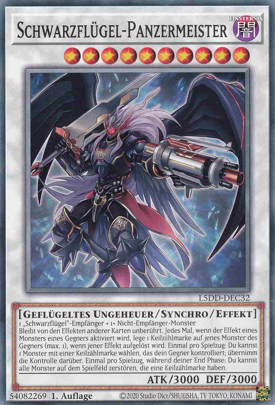 Schwarzflügel-Panzermeister Common L5DD-DEC32 Yugioh Karte Schwarzflügel-Panzermeister L5DD-DEC32 ist in Common Yu-Gi-Oh Karte aus Legendary 5D’s Decks 1.Auflage