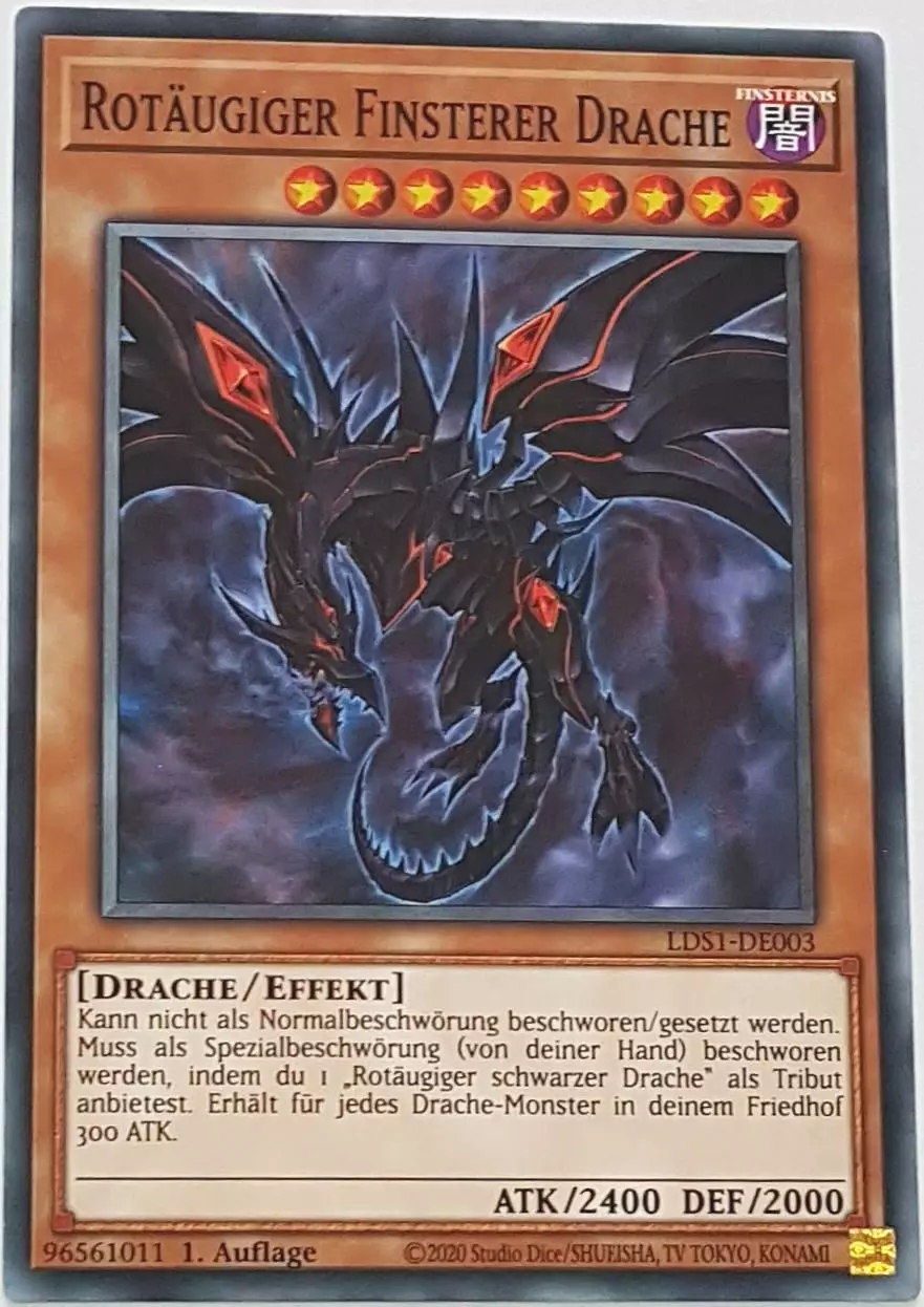 Rotäugiger Finsterer Drache LDS1-DE003 ist in Common Yu-Gi-Oh Karte aus Legendary Duelists: Season 1 1.Auflage