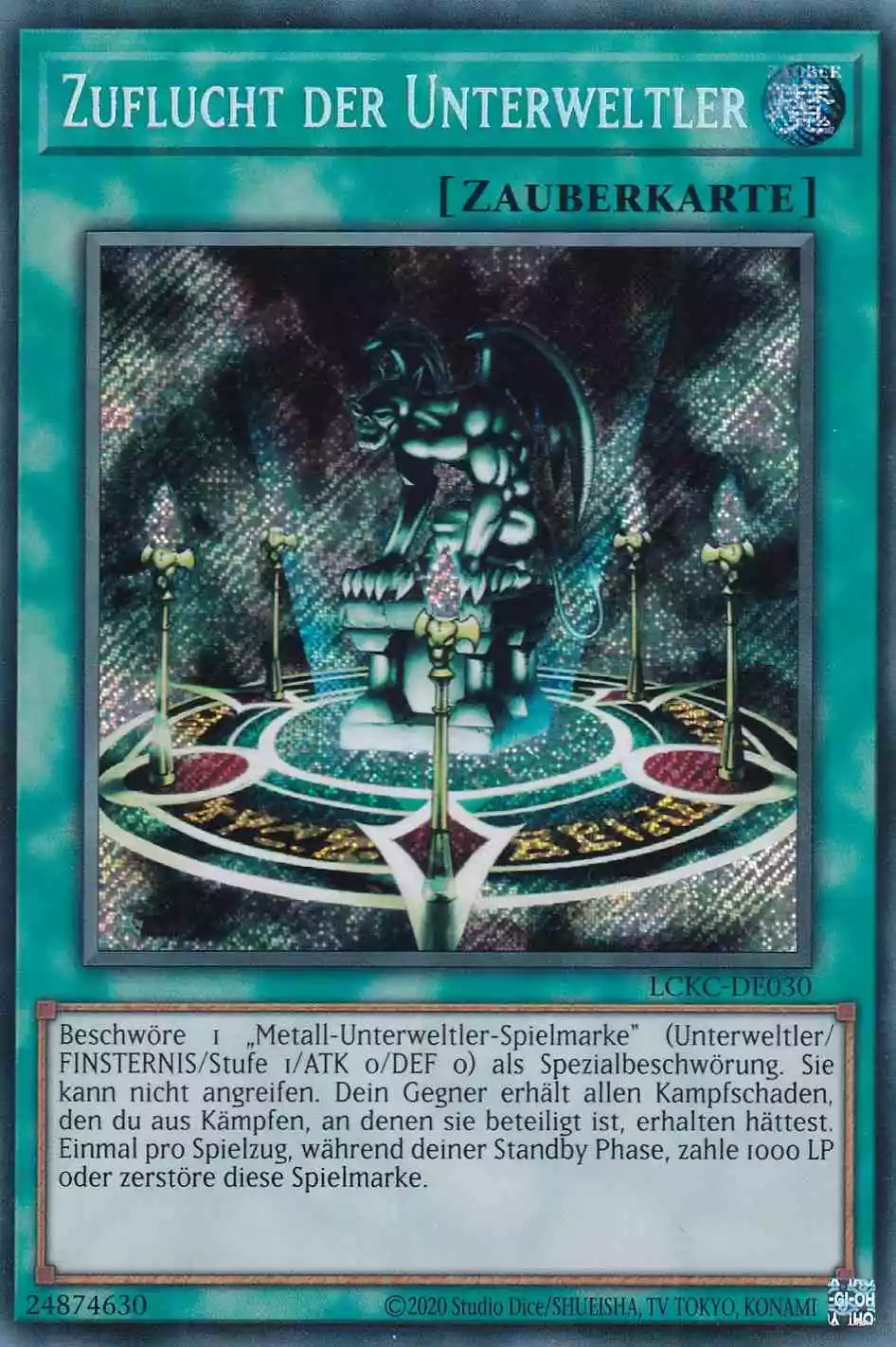 Zuflucht der Unterweltler LCKC-DE030 ist in Secret Rare Yu-Gi-Oh Karte aus Legendary Collection Kaiba unlimitiert