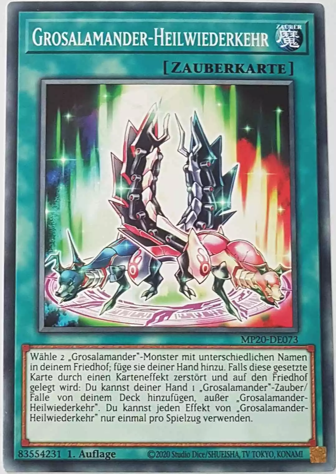 Grosalamander-Heilwiederkehr MP20-DE073 ist in Common Yu-Gi-Oh Karte aus 2020 Tin of Lost Memories 1.Auflage