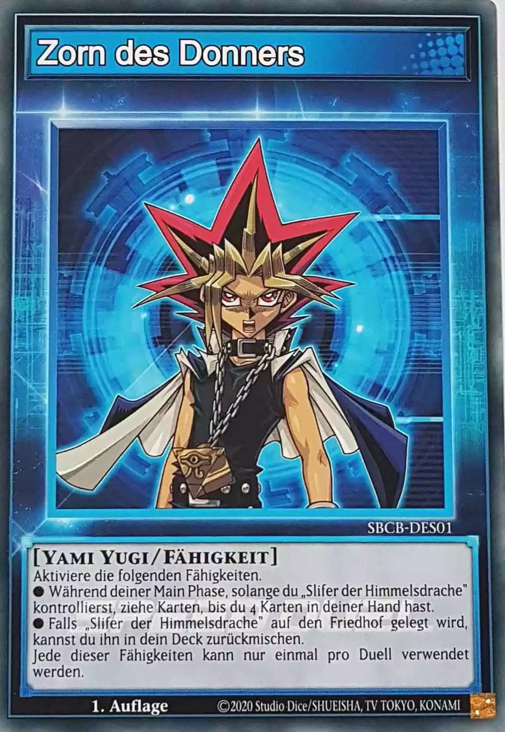 Zorn des Donners SBCB-DES01 ist in Common Yu-Gi-Oh Karte aus Speed Duel Battle City Box 1. Auflage