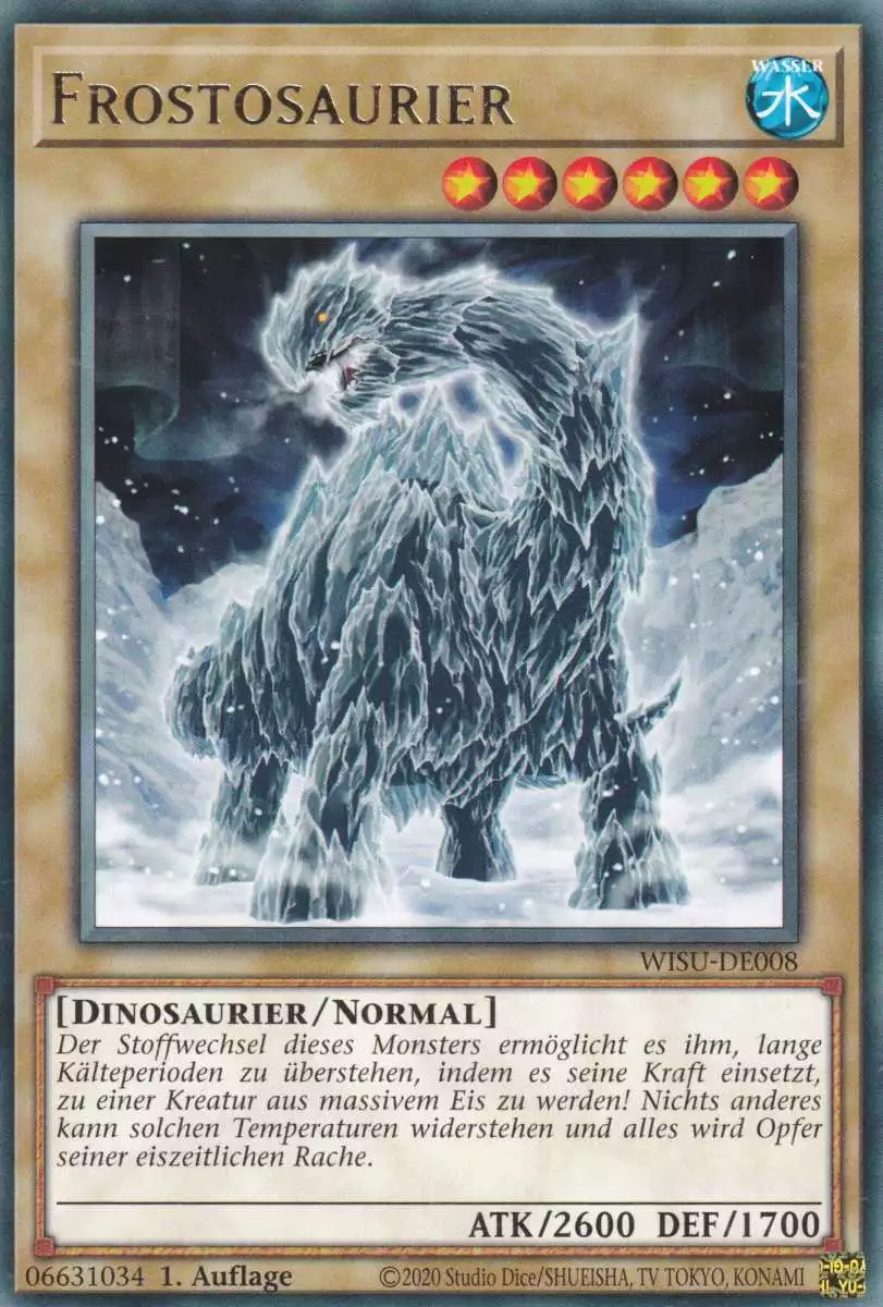 Frostosaurier WISU-DE008 ist in Rare Yu-Gi-Oh Karte aus Wild Survivors 1.Auflage