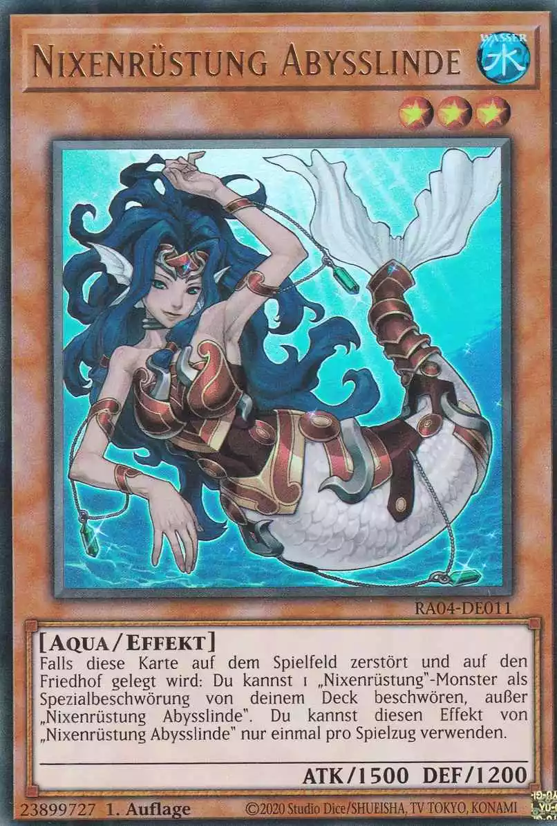 Nixenrüstung Abysslinde RA04-DE011 ist in Ultra Rare Yu-Gi-Oh Karte aus Quarter Century Stampede 1.Auflage