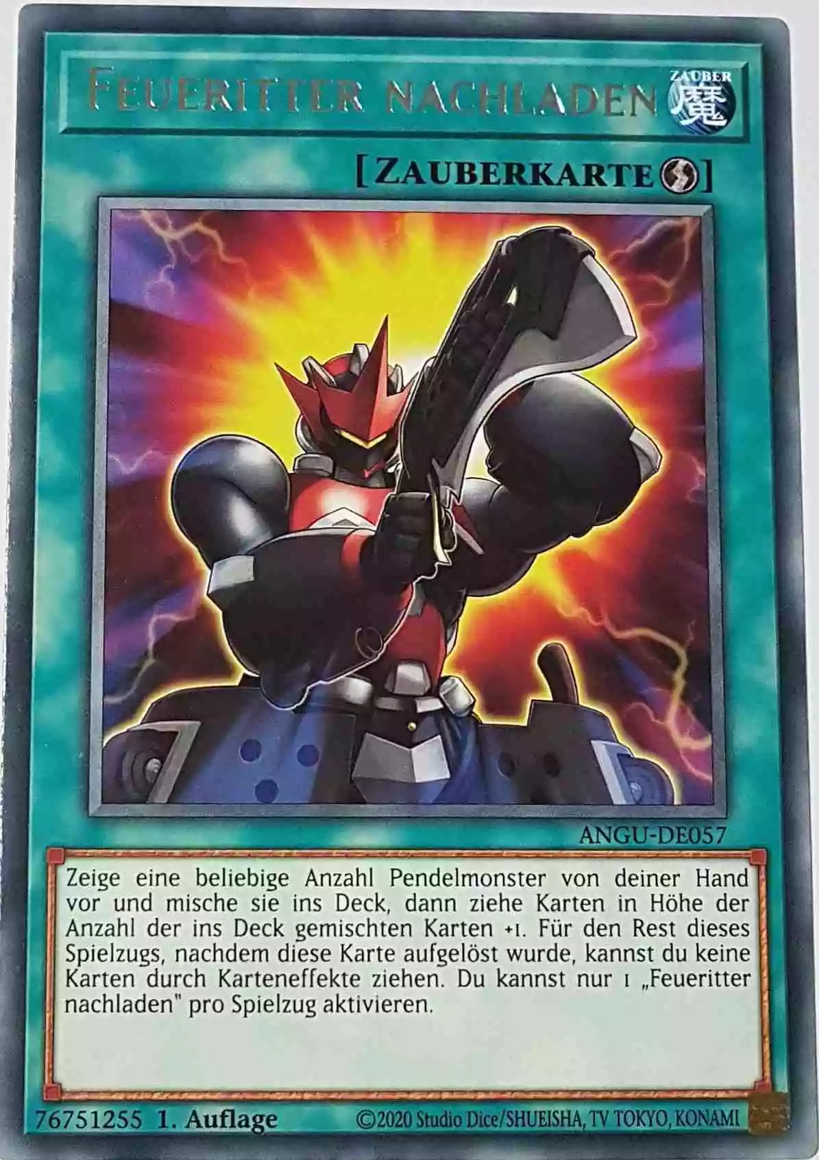 Feueritter nachladen ANGU-DE057 ist in Rare Yu-Gi-Oh Karte aus Ancient Guardians 1.Auflage