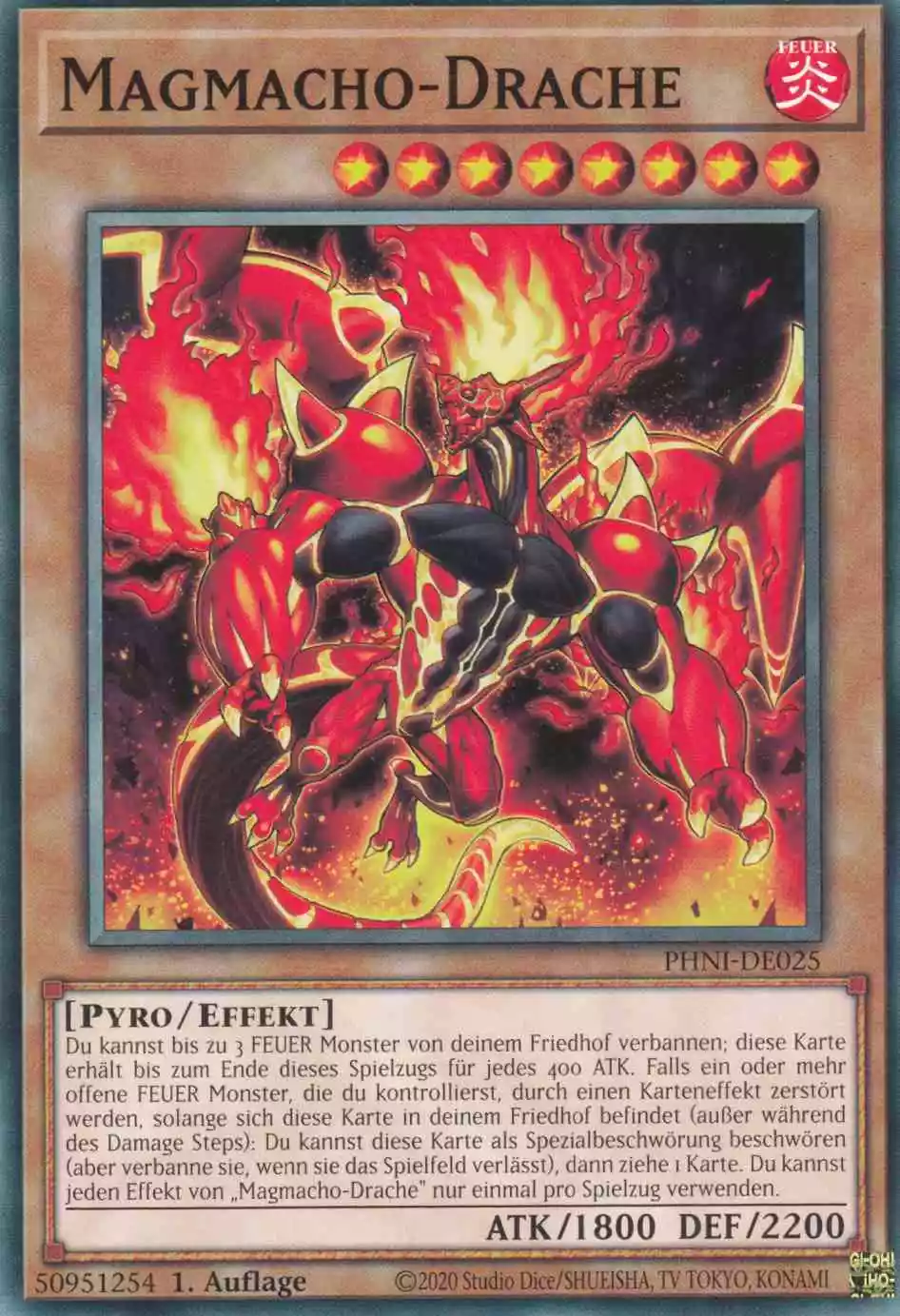 Magmacho-Drache PHNI-DE025 ist in Common Yu-Gi-Oh Karte aus Phantom Nightmare 1.Auflage