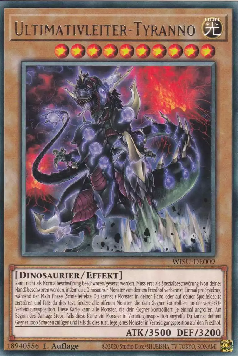 Ultimativleiter-Tyranno WISU-DE009 ist in Rare Yu-Gi-Oh Karte aus Wild Survivors 1.Auflage