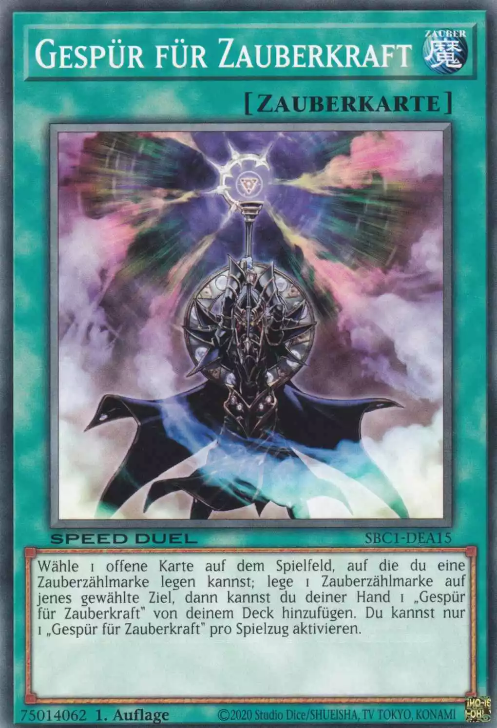 Gespür für Zauberkraft SBC1-DEA15 ist in Common Yu-Gi-Oh Karte aus Streets of Battle City 1.Auflage