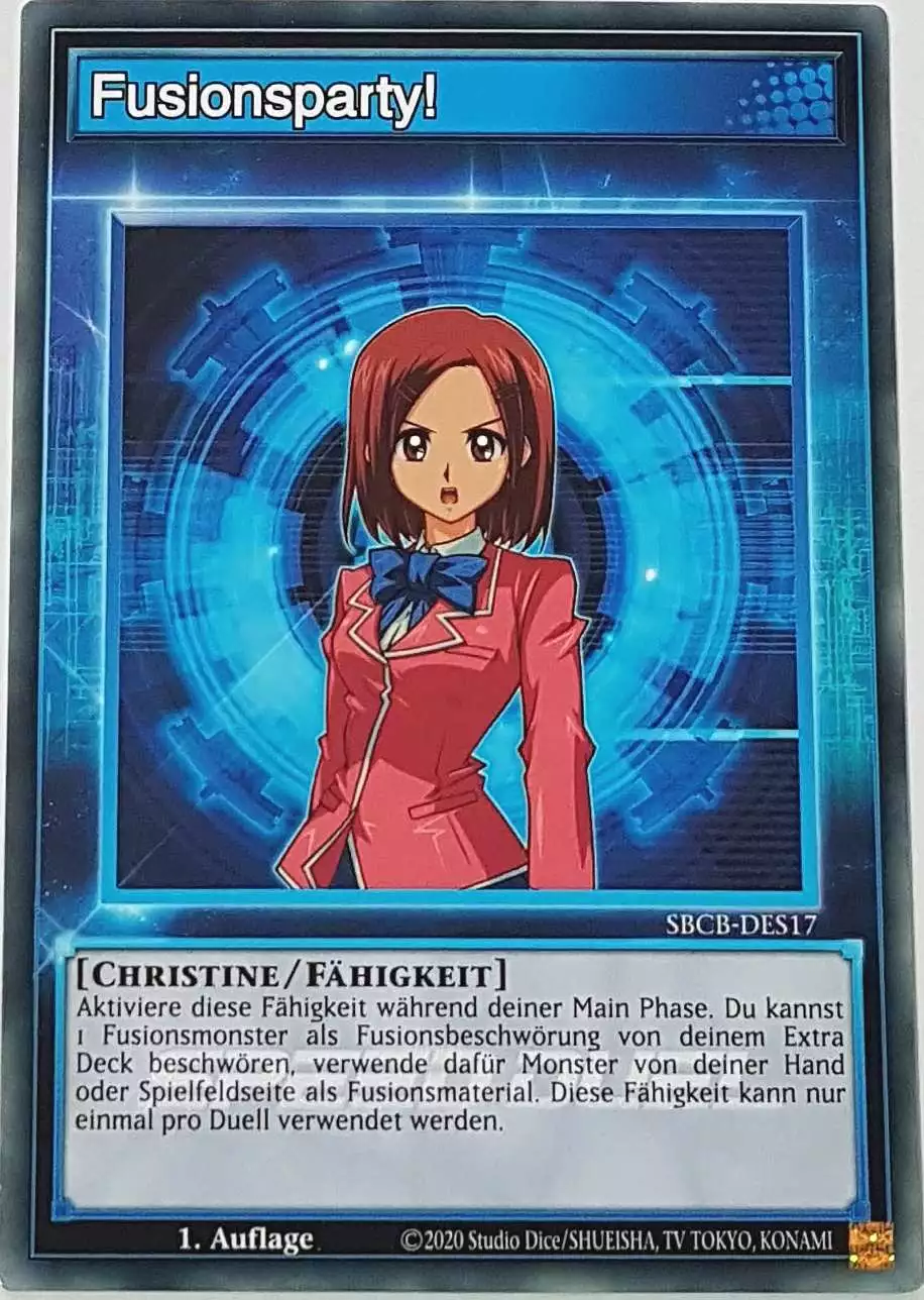 Fusionsparty! SBCB-DES17 ist in Common Yu-Gi-Oh Karte aus Speed Duel Battle City Box 1. Auflage