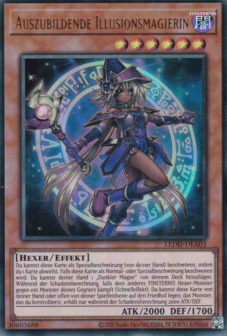 Auszubildende Illusionsmagierin LEDD-DEA03 ist in Ultra Rare Yu-Gi-Oh Karte aus Legendary Dragon Decks unlimitiert