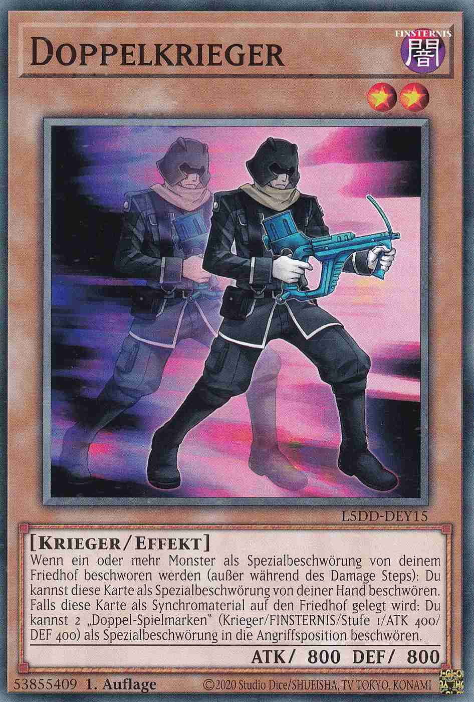 Doppelkrieger Common L5DD-DEY15 Yugioh Karte Doppelkrieger L5DD-DEY15 ist in Common Yu-Gi-Oh Karte aus Legendary 5D’s Decks 1.Auflage