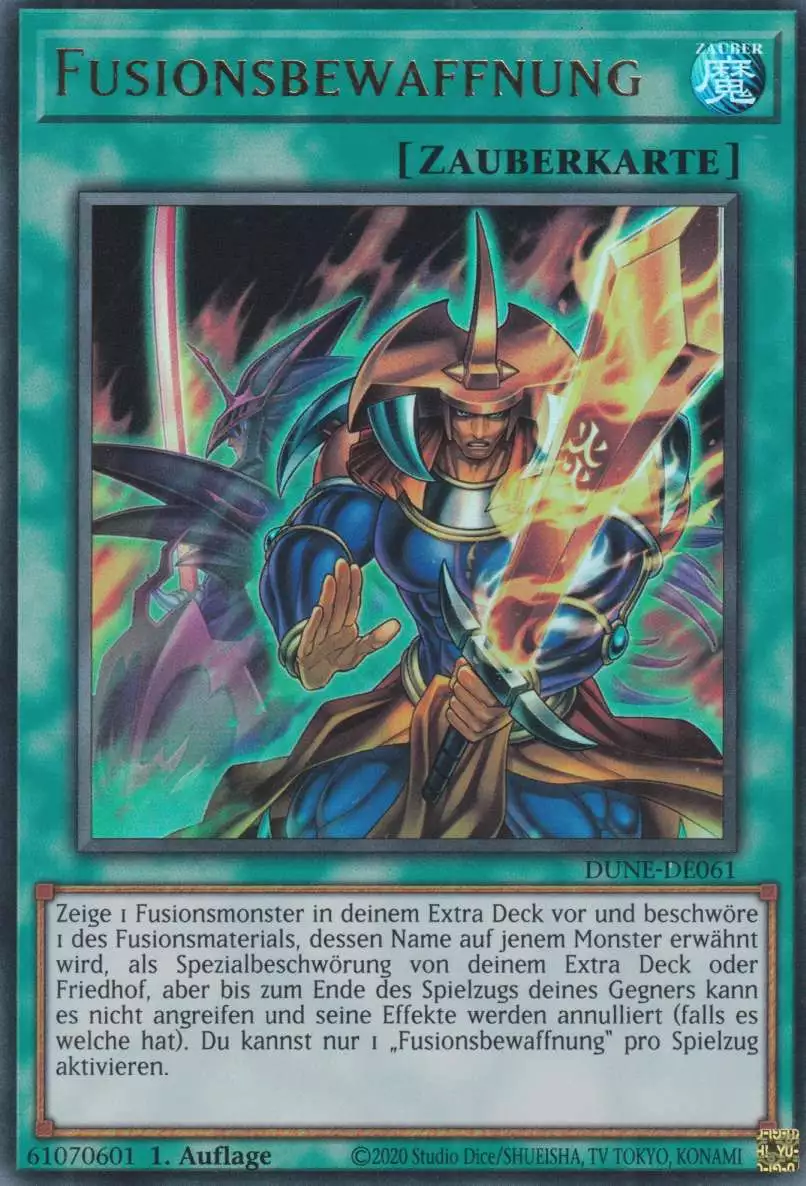 Fusionsbewaffnung DUNE-DE061 ist in Ultra Rare Yu-Gi-Oh Karte aus Duelist Nexus 1.Auflage