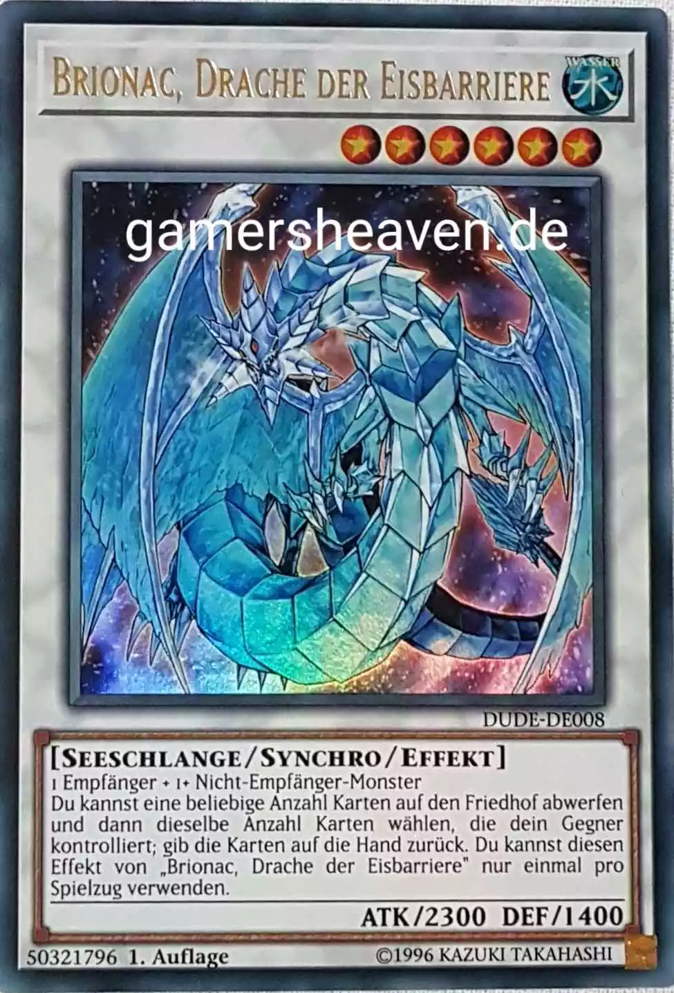 Brionac, Drache der Eisbarriere DUDE-DE008 ist in Ultra Rare aus Duel Devastator 1.Auflage