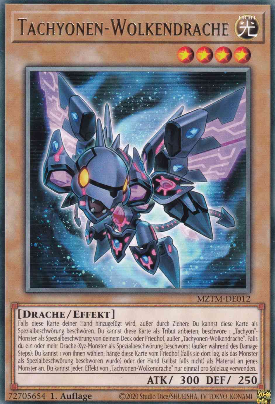 Tachyonen-Wolkendrache MZTM-DE012 ist in Rare Yu-Gi-Oh Karte aus Maze of the Master 1.Auflage