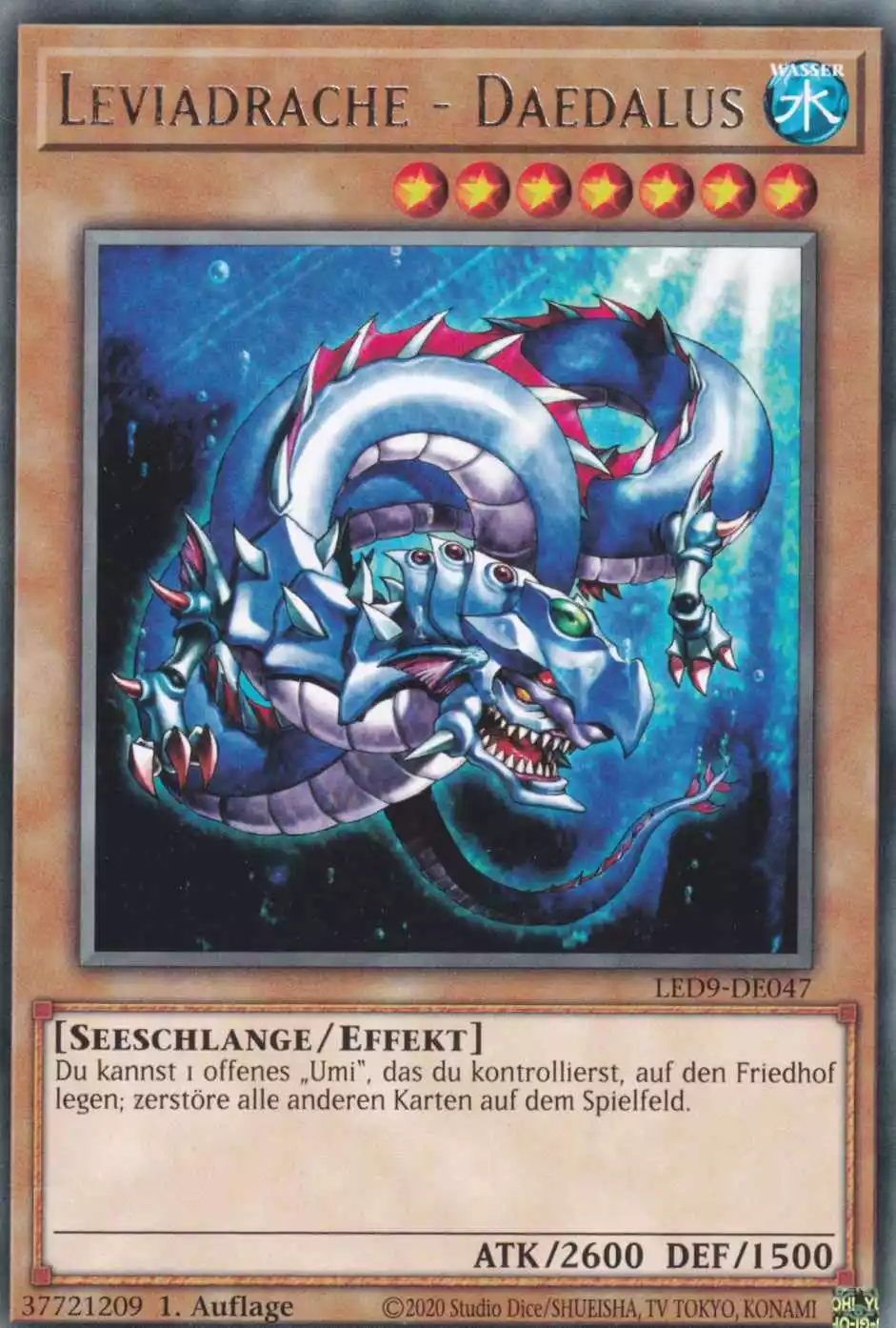 Leviadrache - Daedalus LED9-DE047 ist in Rare Yu-Gi-Oh Karte aus Legendary Duelists Duels from the Deep 1.Auflage