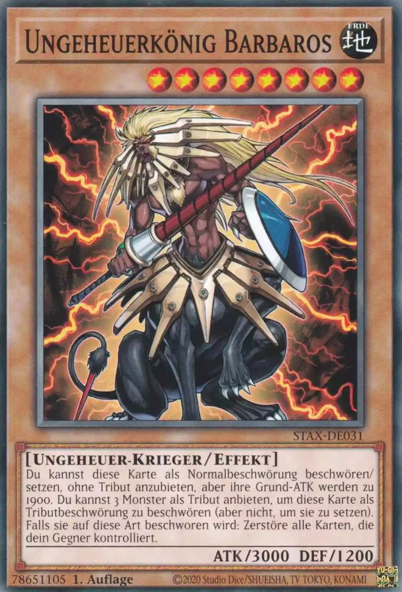 Ungeheuerkönig Barbaros STAX-DE031 ist in Common Yu-Gi-Oh Karte aus 2-Player Starter Set 1.Auflage