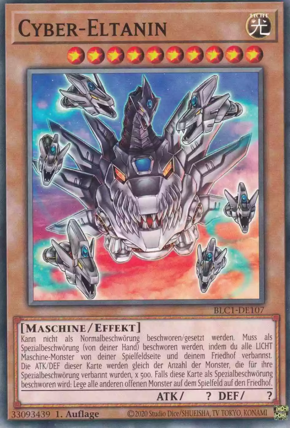 Cyber-Eltanin BLC1-DE107 ist in Common Yu-Gi-Oh Karte aus Battles of Legend Chapter 1 1.Auflage