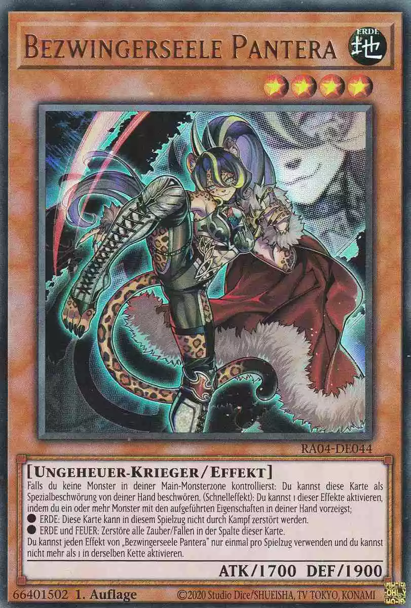 Bezwingerseele Pantera RA04-DE044 ist in Ultra Rare Yu-Gi-Oh Karte aus Quarter Century Stampede 1.Auflage