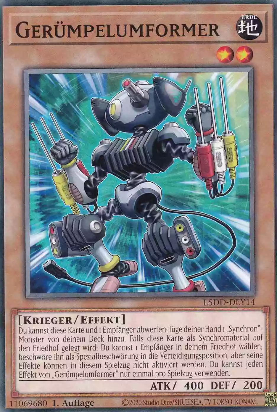 Gerümpelumformer Common L5DD-DEY14 Yugioh Karte Gerümpelumformer L5DD-DEY14 ist in Common Yu-Gi-Oh Karte aus Legendary 5D’s Decks 1.Auflage