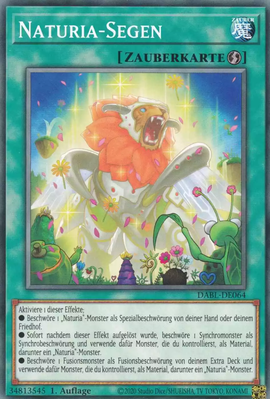 Naturia-Segen DABL-DE064 ist in Common Yu-Gi-Oh Karte aus Darkwing Blast 1.Auflage