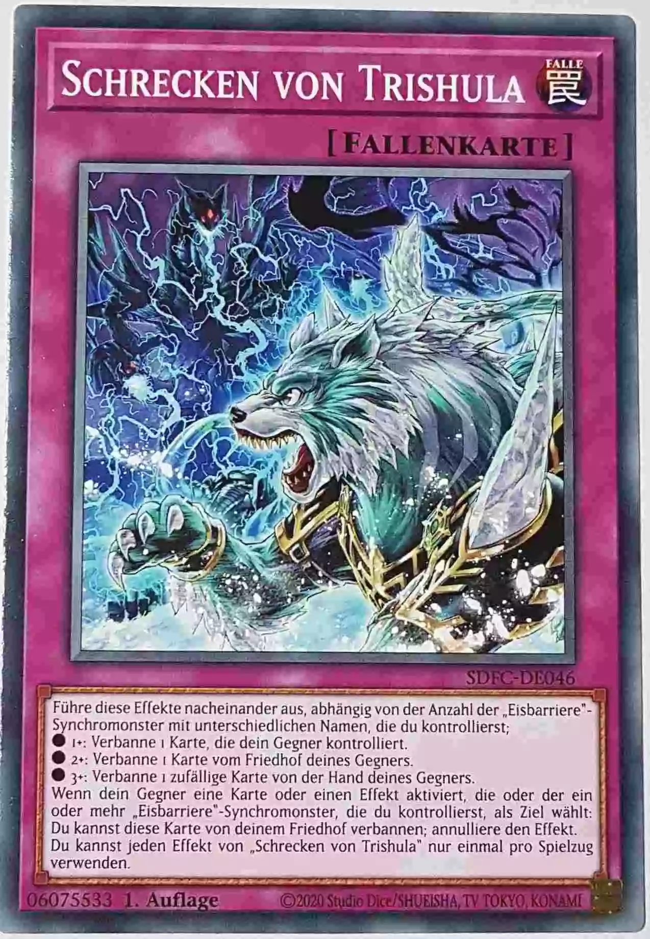 Schrecken von Trishula SDFC-DE046 ist in Common Yu-Gi-Oh Karte aus Freezing Chains 1.Auflage