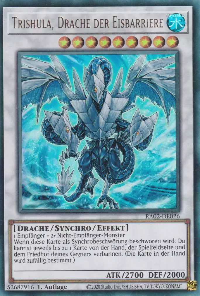 Trishula, Drache der Eisbarriere RA02-DE026 ist in Ultra Rare Yu-Gi-Oh Karte aus 25th Anniversary Rarity Collection 2 1.Auflage